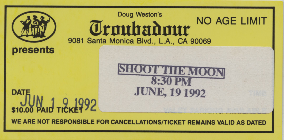 Shoot The Moon live Troubadour 06 19 1992